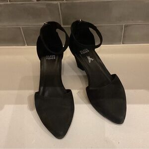Eileen Fisher Suede Low Heels w Ankle Strap